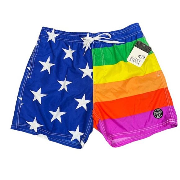 Exist Other - NWT Exist Swim Men's Trunks Pride Rainbow Stars Size XL